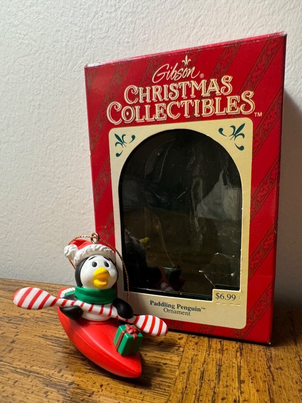 1993 Gibson Christmas Collection Paddling Penguin Ornament