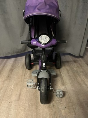 Evezo Purple Tricycle with Canopy & Push Handle for Ages 1-4