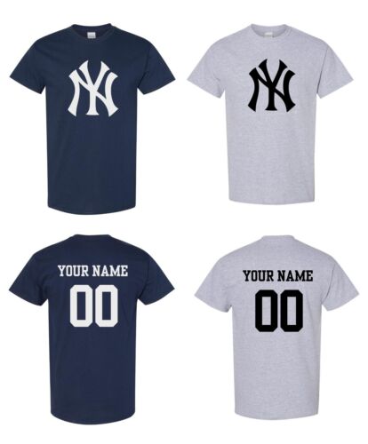New York Yankees Logo Baseball Short Sleeve  with Custom Name Next Day Ship! - Picture 1 of 3