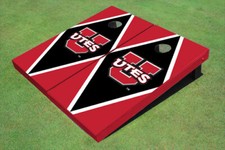 University Of Utah 'UTES' Black And Red Matching Diamond Custom Cornhole Board