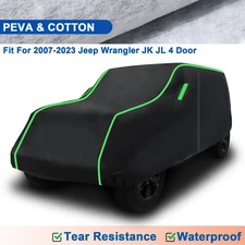 6 Layers Car Cover For Jeep Wrangler JK JL 4 Door Outdoor Snow Rain UV-Proof 