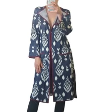 Antthony Original sweater duster cardigan open front knit jacquard Aztec size L