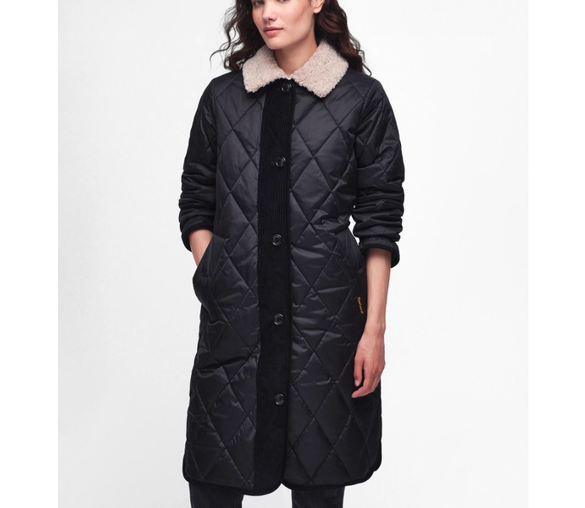 Barbour Mulgrave Quilted Jacket w/ Faux Shearling Trim MSRP$480