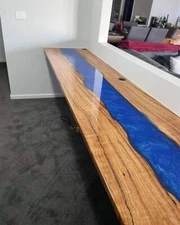 Epoxy Resin Top Table, Acacia Wooden Resin Handmade Furniture, Epoxy Countertops