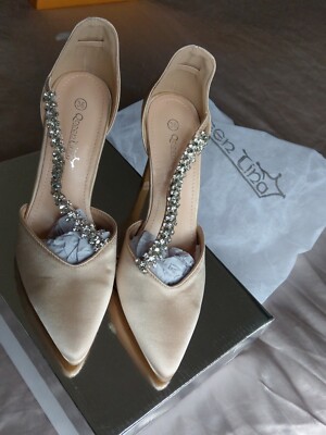 QUEEN TINA Ladies Beige Strappy High Heel Shoes Uk Size 4 Size 36 eBay UK