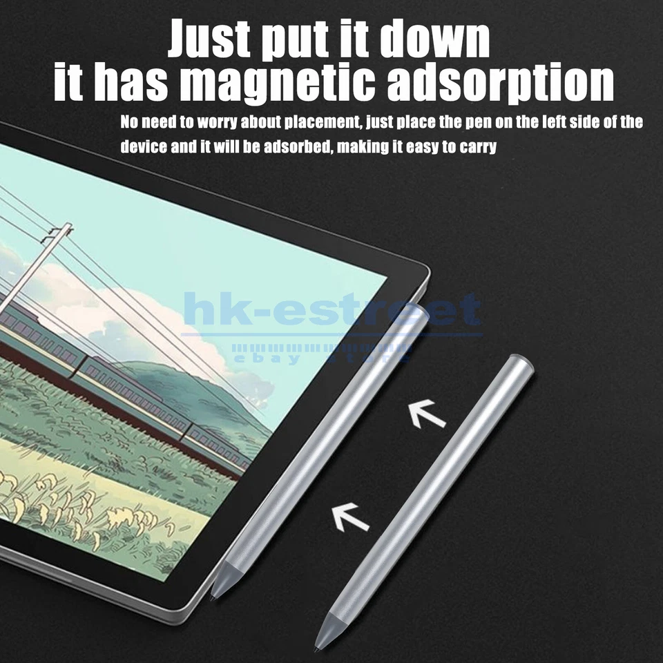 Stylus Pen For Microsoft Surface Pro 3/4/5/6/7 Go Book Studio Laptop Pen Silver - Image 3 of 4