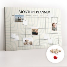 Bacheca Memo Scuola Sughero con 100 Pezzi Spille 120x80 cm - Planner Mensile