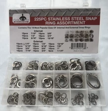 Goliath Industrial 225pc Stainless Steel Snap Ring Assortment ~ SSSR225