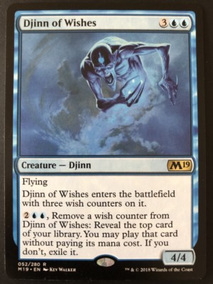 Magic Card DJINN OF WISHES / DJINN AUX WISHS 052/280 M19 MTG NM/M VO