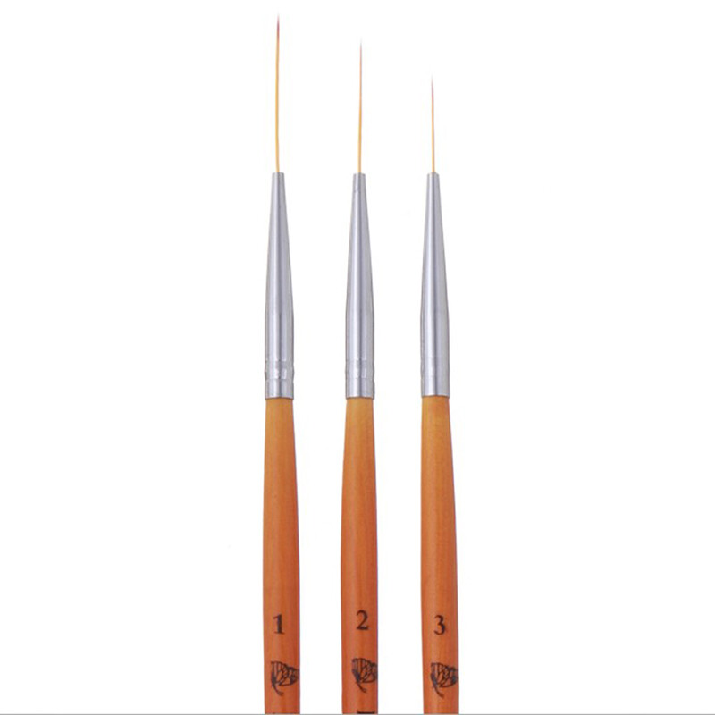 NICENEEDED 3er Set Nail Art Liner Pinsel – Für Präzise Linien & Details Auf Nägeln (Gelb, Lila, Blau)
