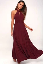 Ravon Infinity Maxi Dress by Von Vonni One Size Burgundy Wear in Many Styles