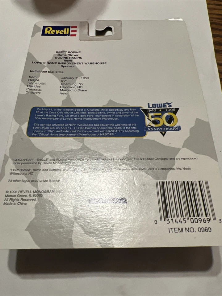 BRETT BODINE Nascar #11 Team Lowe's PROMO RARO FORD DIECAST ENVÍO GRATUITO Foto 2 de 3