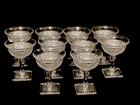 1760s Westmorela English Hobnail Champagne/Dessert Glass Depression Glass Set 9