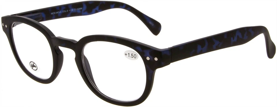 Occhiali da lettura uomo donna tondi tascabili colorati vista vicino 4 diottrie - Imagen 3 de 4