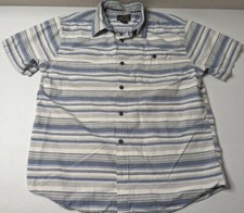 Grizzly Mountain Shirt Men's Size L Multi Color Stripe Short Sleeve