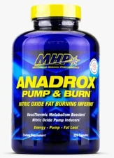 MHP ANADROX Pump & Burn Nitric Oxide Pre-Workout Fat Burner Pills 224 Capsules