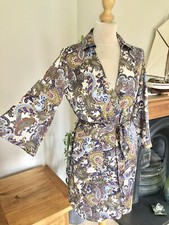 Zara Paisley Printed 3/4 Bell Sleeve Mini Dress M UK12 New