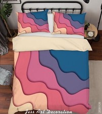 3D Abstract Wave Colorful Quilt Cover Set Duvet Cover Bedding Pillowcases