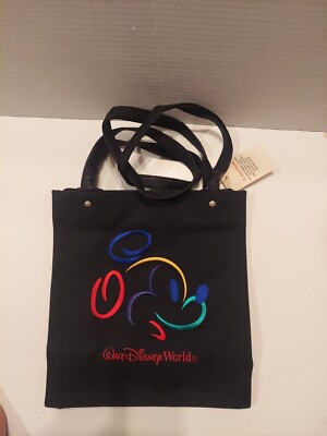 Walt Disney World Black Embroidered Tote Bag Mickey Mouse  display picture 3