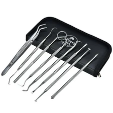 Professional Dental Oral Hygiene Kit 8 Tools Deep Cleaning Teeth Care Travel Set