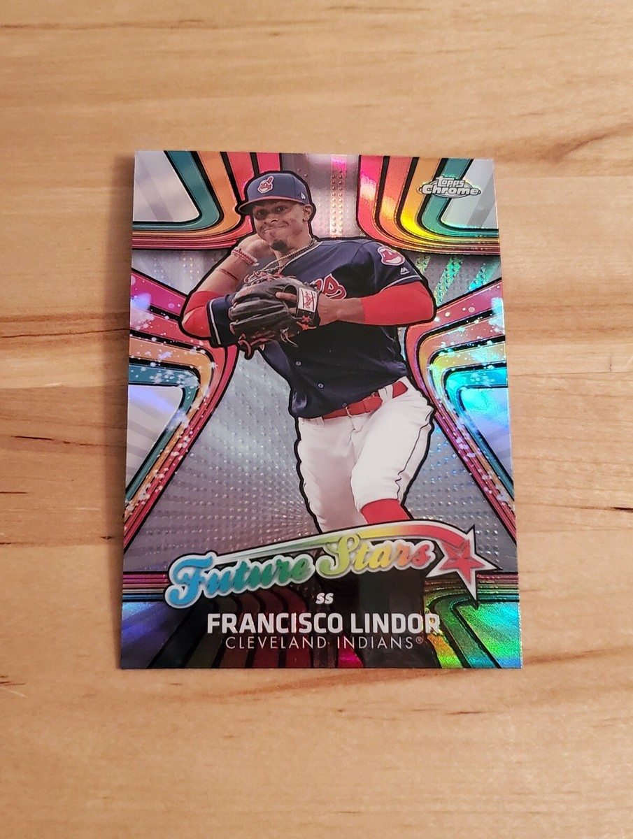 Francisco Lindor Baseball Card Gift Pack - 5 Assorted Cards With Toploaders, Mets & Indians Uniforms