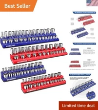 Innovative Magnetic Socket Organizer with Easy Access Labels - 4 Trays Included