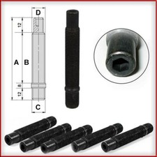 16 Pezzi Colonnette Prigionieri a Brugola per mozzo auto M14x1,25 lungh. 90mm