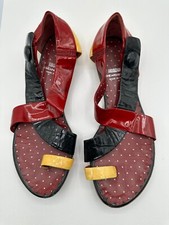 Moschino Cheap and Chic Multicolor Patent Leather Toe Loop Strappy Sandal Sz 8
