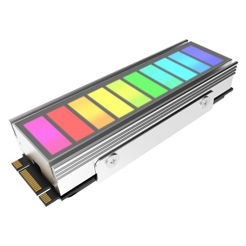 ARGB Sync M.2 2280 SSD Heatsink Computer PC ARGB Cooling Radiator Heat Sink - Afbeelding 3 van 9