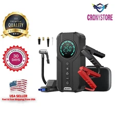 BUVAYE Car Jump Starter Portable Air Compressor Pump MultiFunction Tire Inflator