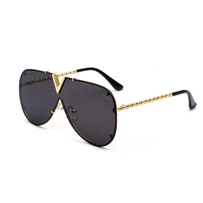 Gafas de sol cuadradas de gran tamaño para mujeres hombres gafas de una pieza sin montura tonos UV400 Foto 4 de 4