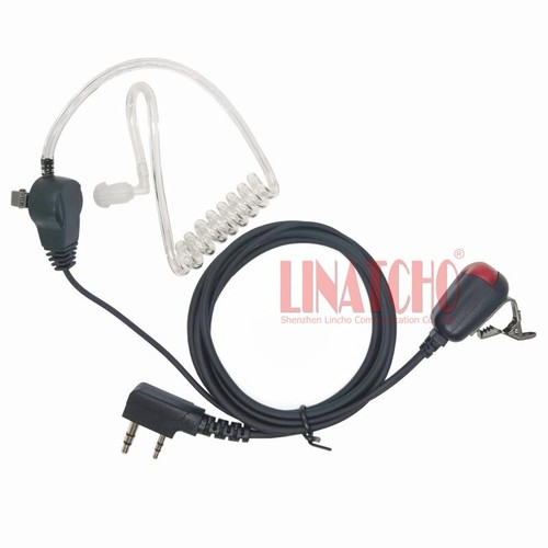 2 PINS Czerwone światło PTT Walkie Talkie Przezroczysty przewód wibracyjny powietrza Słuchawki K - Zdjęcie 4 z 10