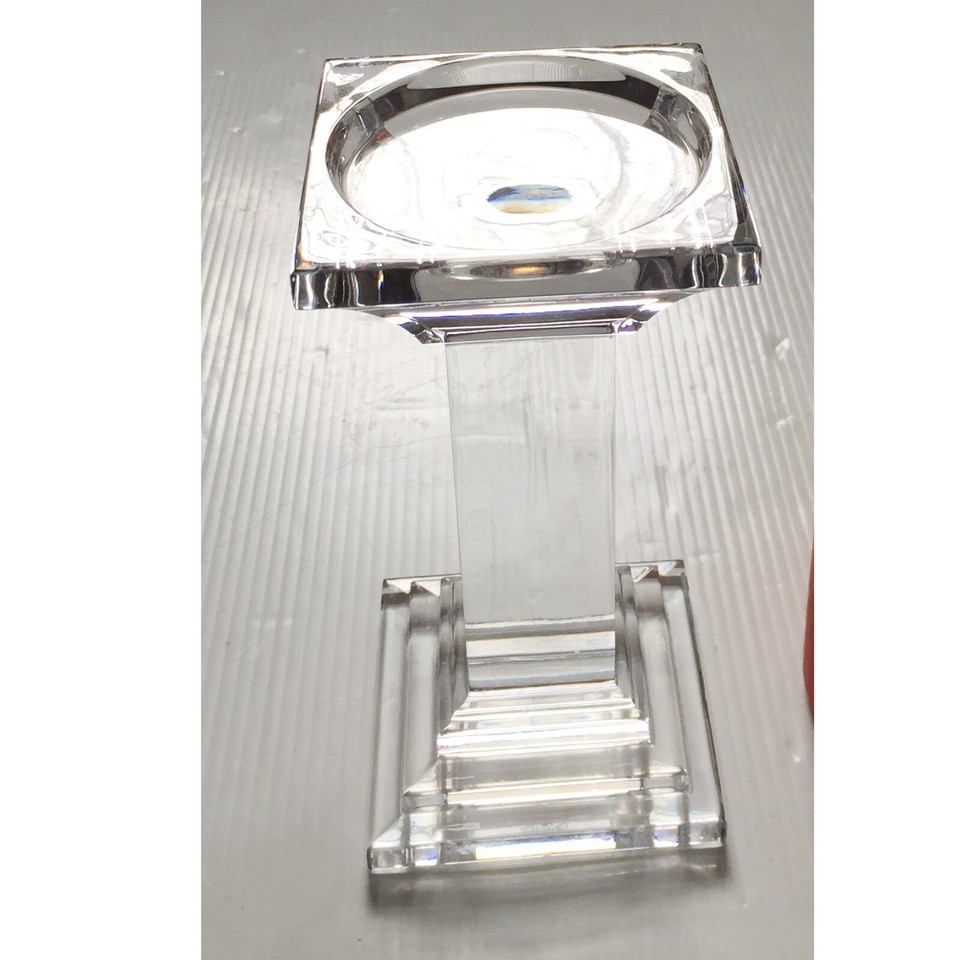 Waterford 👀 8" Tall Crystal Metropolitan Pillar Candle Holder Square