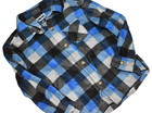 K8 LN JUMPING BEANS 4T Boys Blue Black Fleece Plaid button Up Long Sleeve Shirt — photo 1