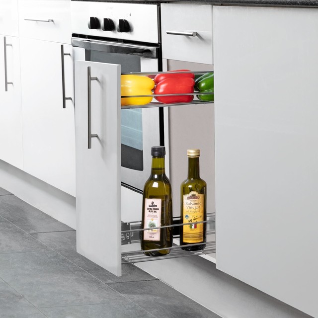 150mm Pull Out Wire Basket Kitchen Larder Base Unit Cupboard Drawer Storage eBay