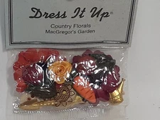 Dress It Up Buttons, Macgregor's Garden Country Florals, Charms, Craft, Carrot,