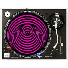 DJ Vertigo Pink Record Label Slipmat Turntable 12" LP Scratch Pad Audiophile x1