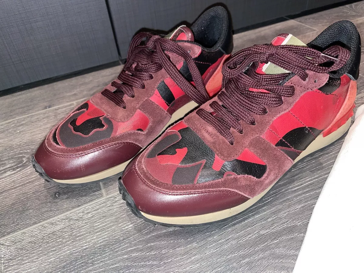 Valentino Rockstud Trainers Red Camouflage Size 6 39 100 Genuine