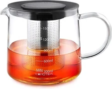1500ml(50oz) Glass Teapot with Removable Infuser, Stovetop Safe Large Tea Pot US