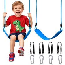 HeyZoo 2 Pack Heavy Duty Kids Swing Seat 330LBS, 79" Adjustable Rope, Blue
