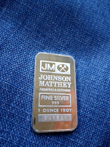 Pure .999 Johnson Matthey 1 oz Silver Bar - JM Bullion Suitable For Collecting