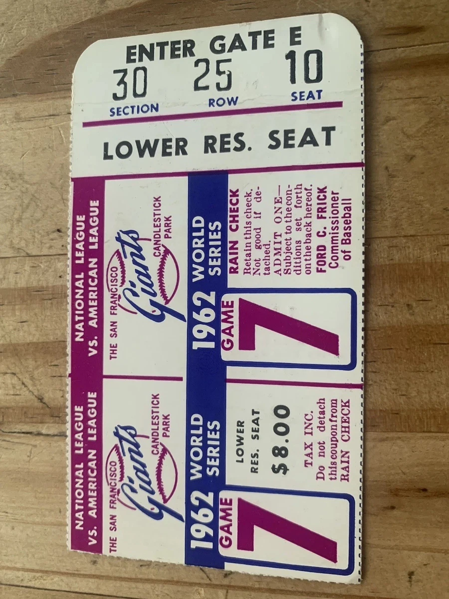 1962 Vintage Sports Ticket Stubs for sale | eBay