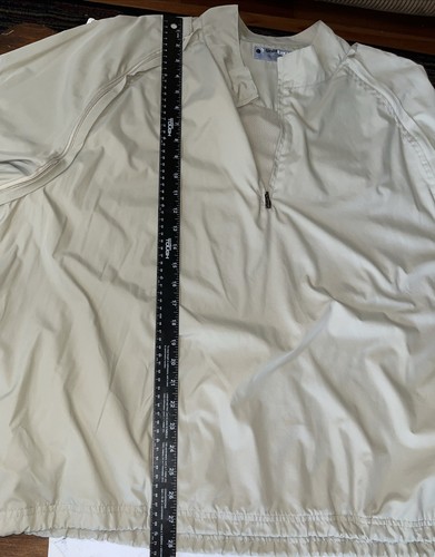 Golf Tech Quarter Zip removable sleeves beige Windbreaker XXL 2 Pocket - Picture 6 of 8
