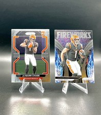 Jamarr Chase Prizm Rookie Lot Base & Prizm Fireworks Cincinnati Bengals