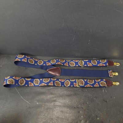 #ad Vintage John Henry Abstract Suspenders Clip On 3 Point Y Back $9.99