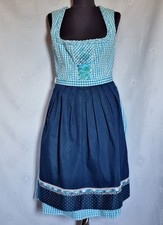 DRESS VINTAGE COUNTRY TRACHTEN TYROL OKTOBERFEST DIRNDL BLUE WOMENS US 10 EU 38