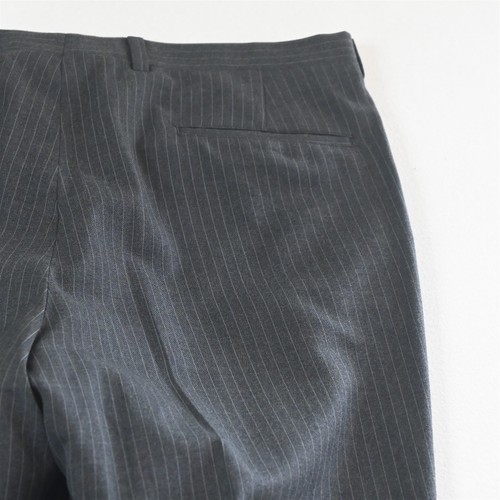 De Colección EE. UU. 42R 34x32 Gris Franela Rayas Lana Delgado 3 Piezas Chaleco Chaqueta Pantalones Traje - Imagen 11 de 12