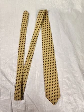 RARE Pierre Deux 1970’s French Necktie Men’s Tie Beige Geometric Blue 70s