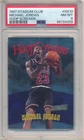 MICHAEL JORDAN 1997/98 STADIUM CLUB #HS10 HOOP SCREAMS CHICAGO BULLS PSA 8 NM-MT