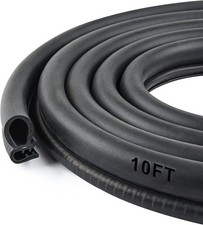 Door Rubber Seal Strip with Side Bulb, 10 Feet PVC Bulb Trim with EPDM Weathe